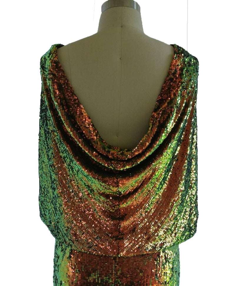Long Sequin Dress with Detachable Cape For Sale at 1stDibs | detachable ...