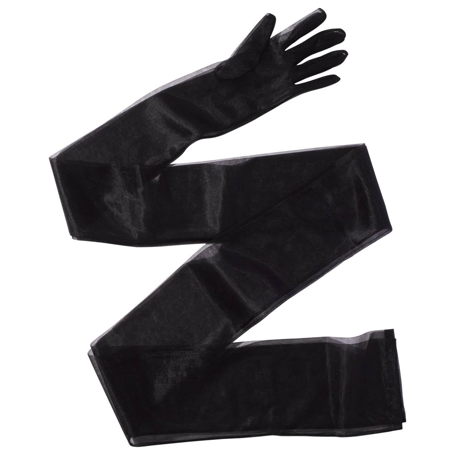 Lorry Newhouse Black 6 Feet Long Mesh Gloves  For Sale
