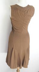 Vintage Azzadine ALAIA Beige metallic knit skater stretch dress M