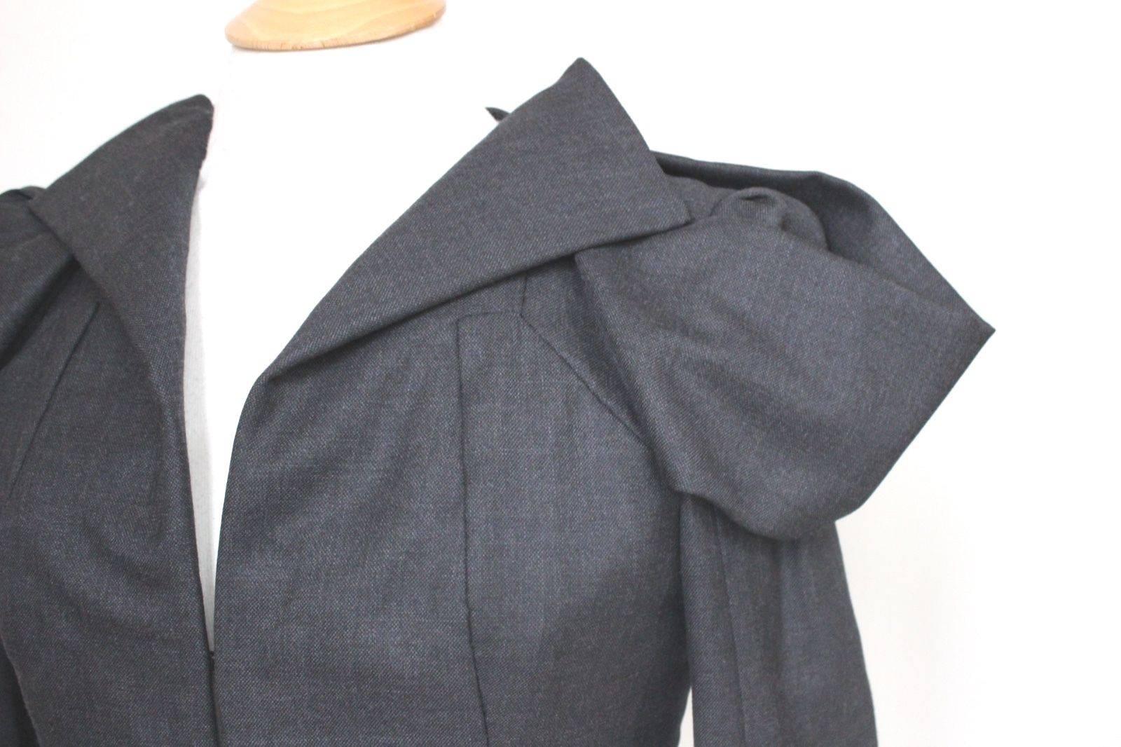 Women's Bottega Vaneta Structured Grey Origami Jacket 42 uk 10 For Sale