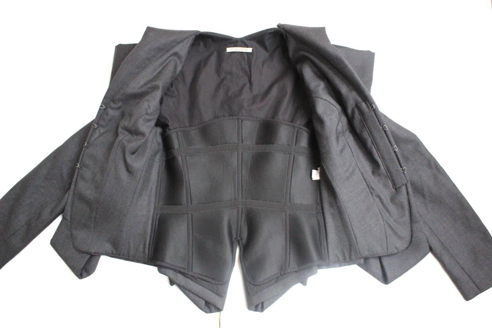 Bottega Vaneta Structured Grey Origami Jacket 42 uk 10 For Sale 3