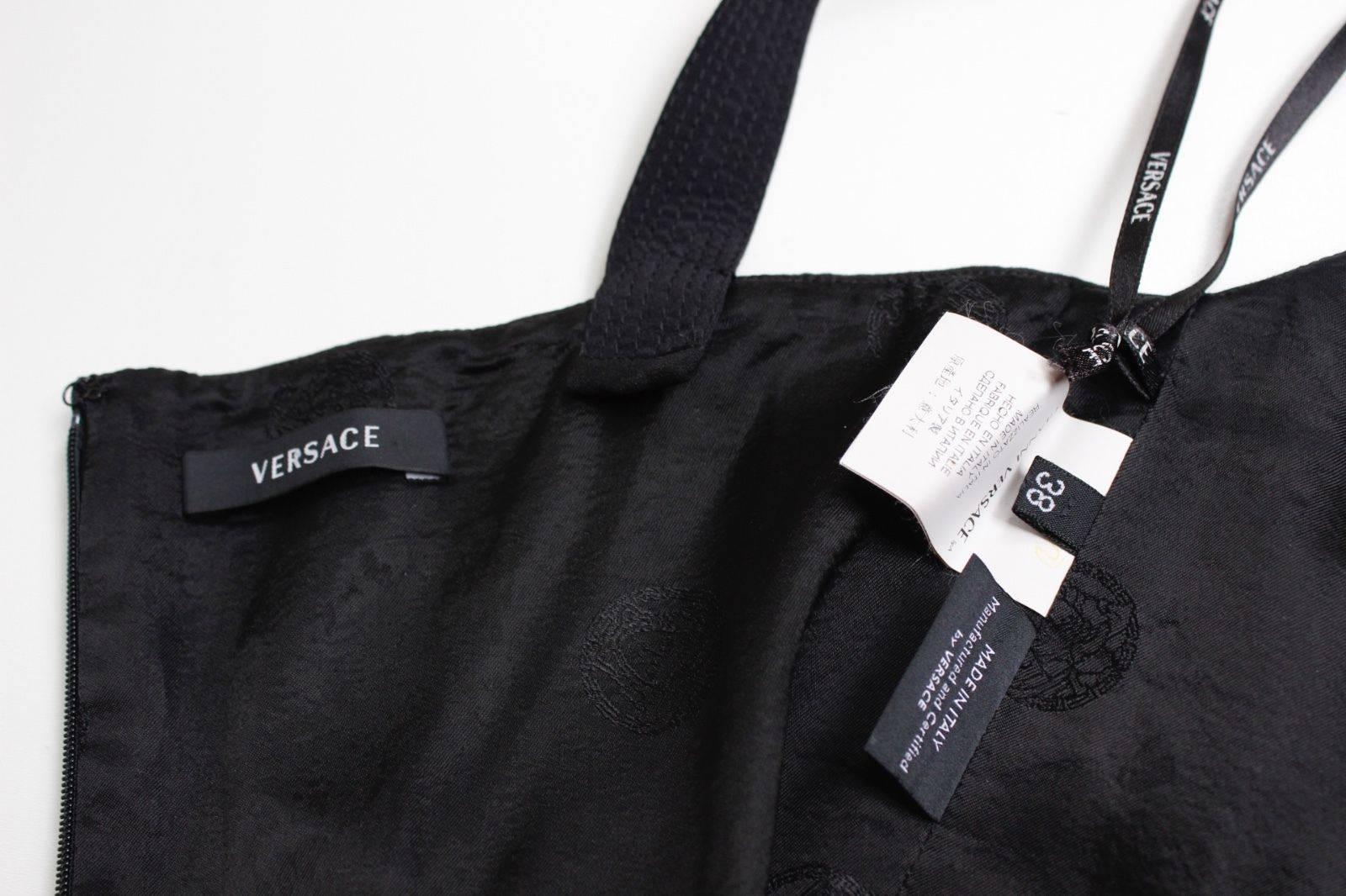 Versace Little Black V Neck Dress 38 uk 6 For Sale 1