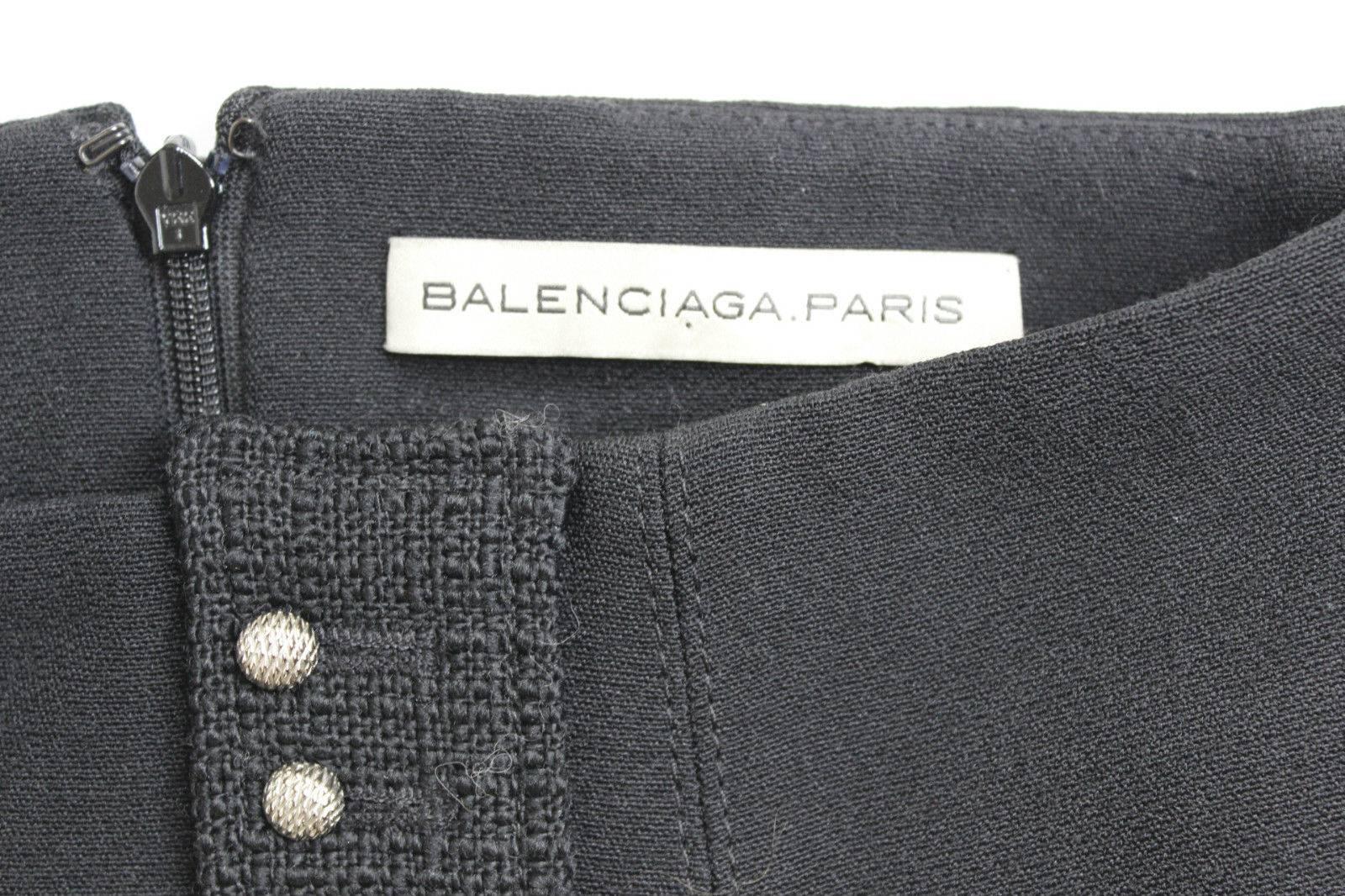 Women's Balenciaga Paris Black Pleated sheer Nicolas Ghesquière catwalk skirt 36 UK 6 For Sale