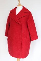 £2255 Giambattista Valli Red bouclé oversized coat 40/ XS