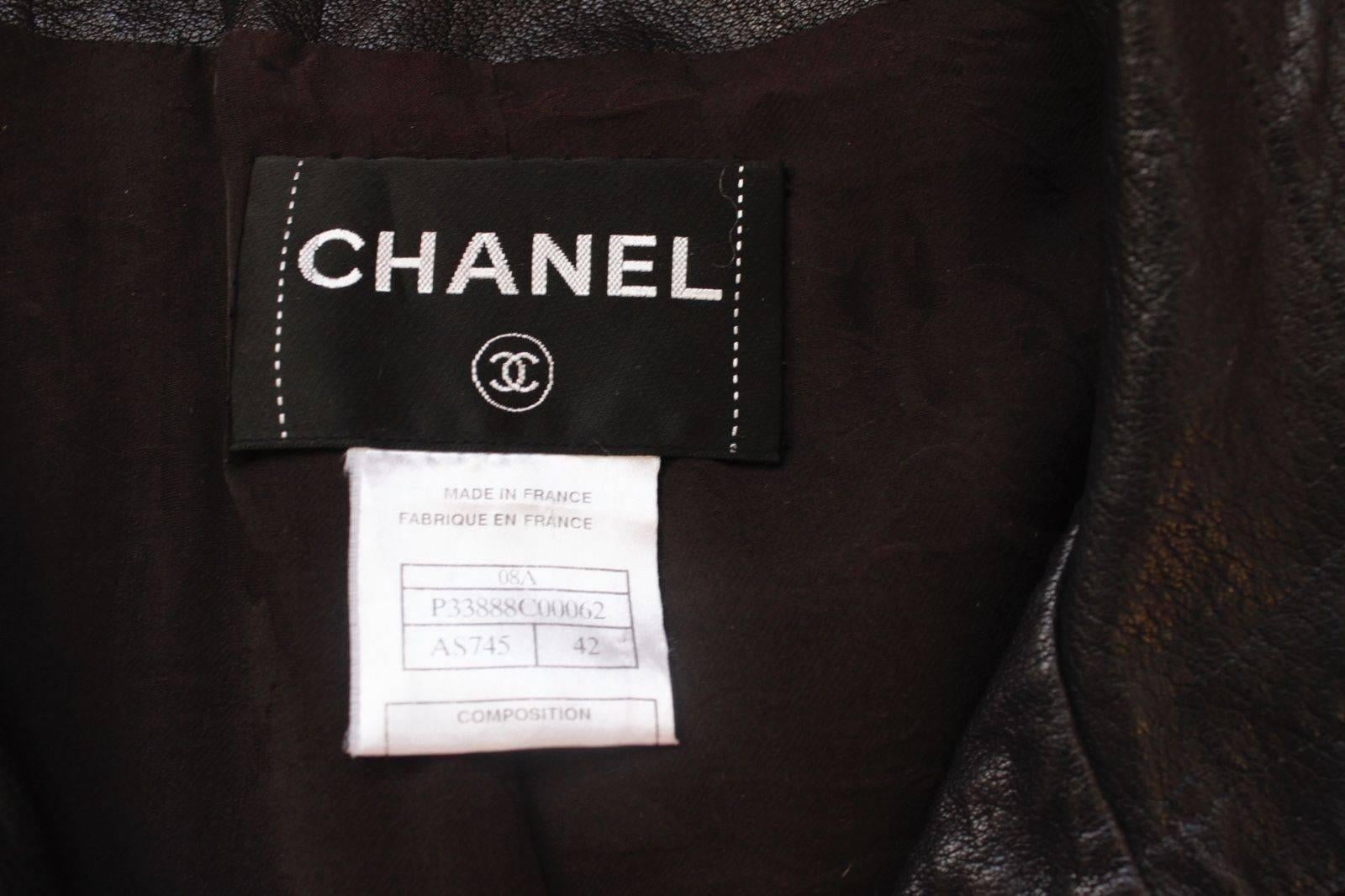 Chanel Black Quilted Leather Swing Coat Jacket 42 uk 14 2