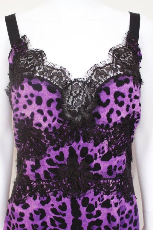 Dolce and Gabbana Black Lace Purple Leopard Print Dress 44 uk 12 For Sale  at 1stDibs | purple and black lace dress, purple animal print dress, purple  black lace dress