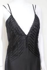 Gucci Tom Ford Black Backless Ribbon Silk Maxi Dress Gown 42 uk 10