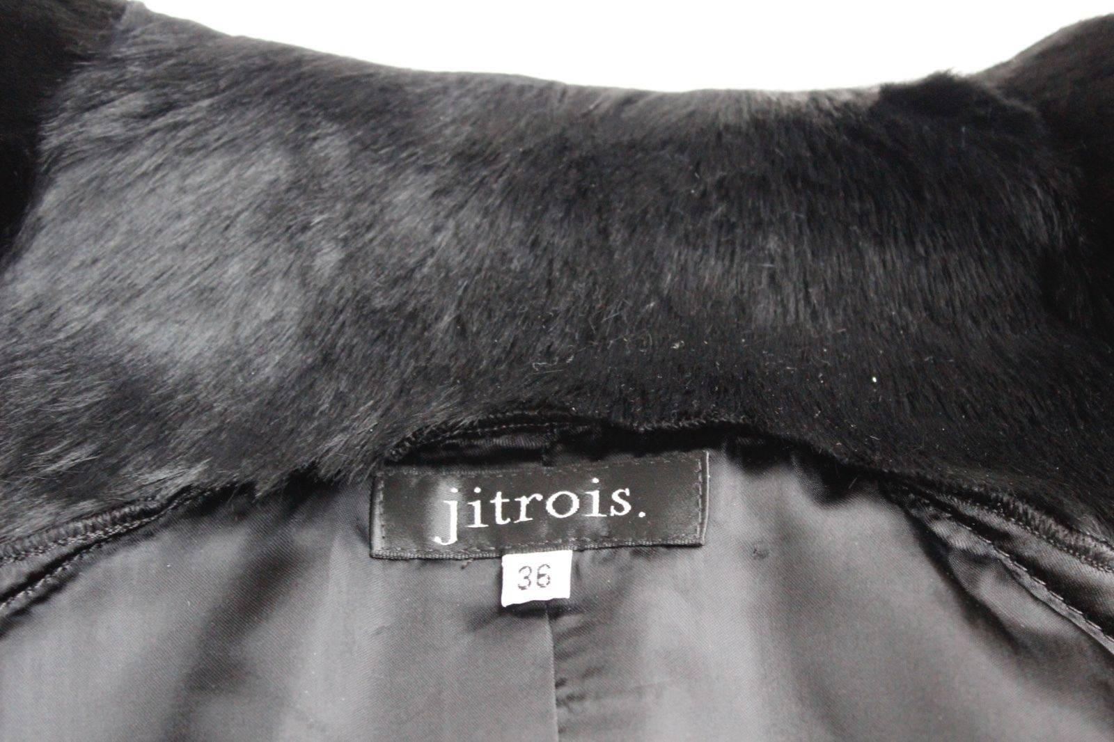 Jitrois Black Bronze Chainmail Shoulder Fur Leather Jacket F36 uk 8  2