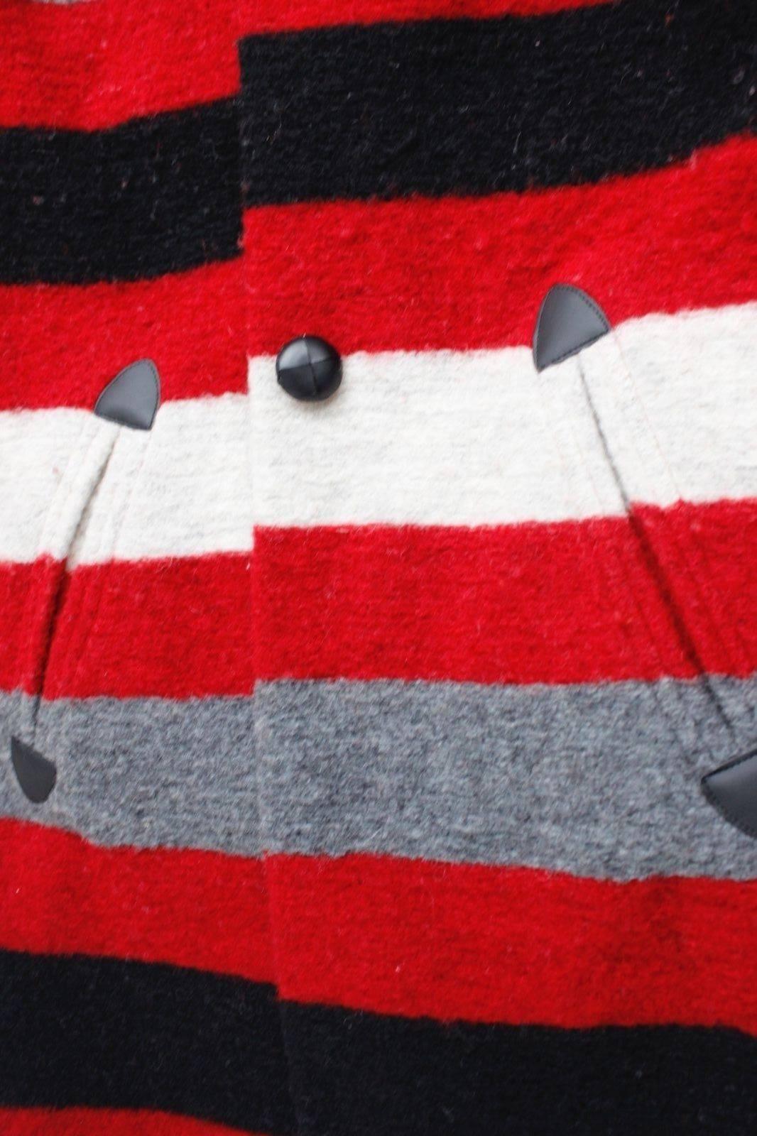 Isabel Marant Gabriel blanket-striped Oversized Red Black Coat 34 uk 6-8  1