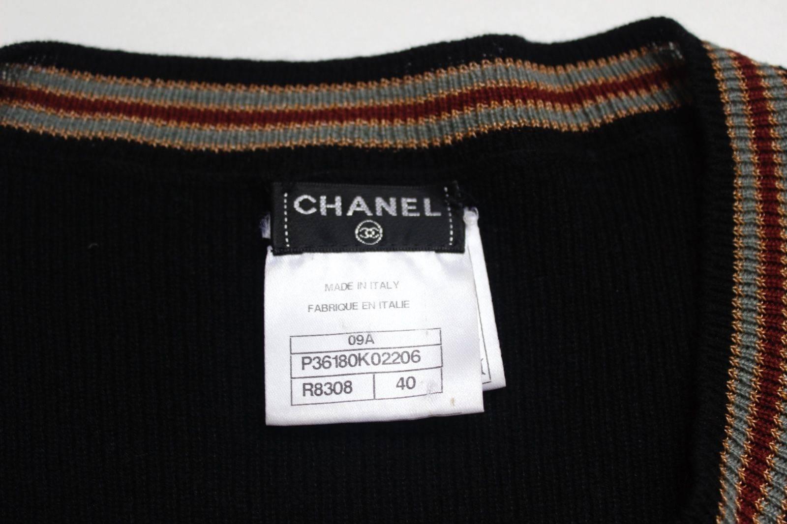 Chanel Black Cashmere fine Knit Moscow A 2009 Collection Top F40 uk 12   3