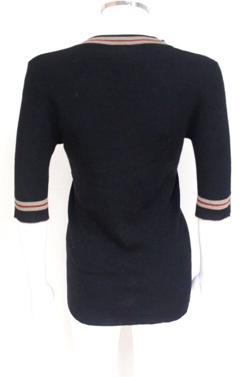 Chanel Black Cashmere fine Knit Moscow A 2009 Collection Top F40 uk 12   2