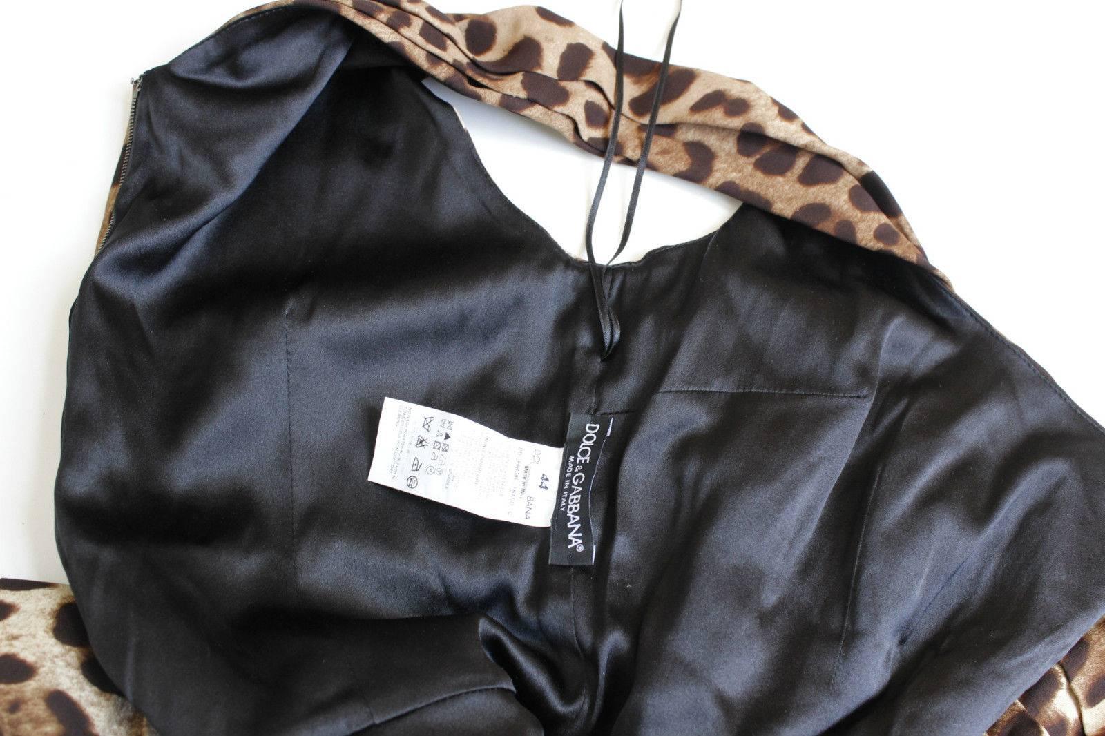 £1100 Dolce & Gabbana Leopard Print Dress 44 UK 12    1