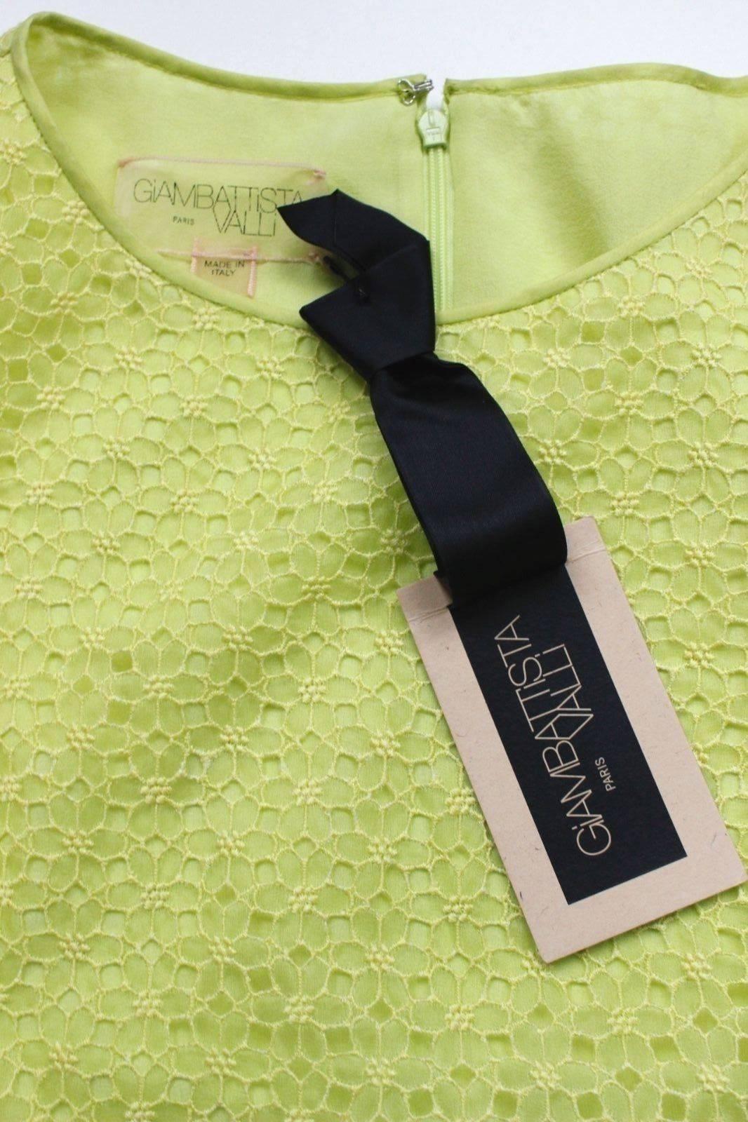 New Giambattista Valli Lime Lace Dress IT 40 UK 8  In New Condition For Sale In London, GB