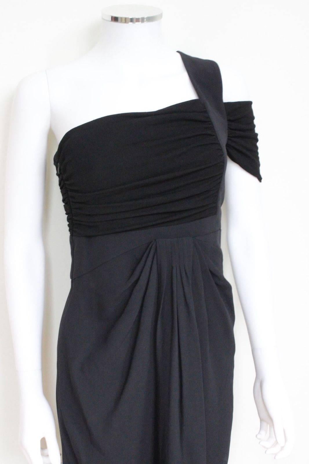 Proenza Schouler One-shoulder crepe and jersey dress 2 UK 6 Proenza Schouler bla In New Condition For Sale In London, GB