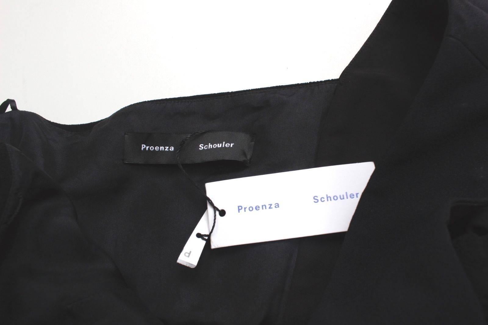 Proenza Schouler One-shoulder crepe and jersey dress 2 UK 6 Proenza Schouler bla For Sale 2