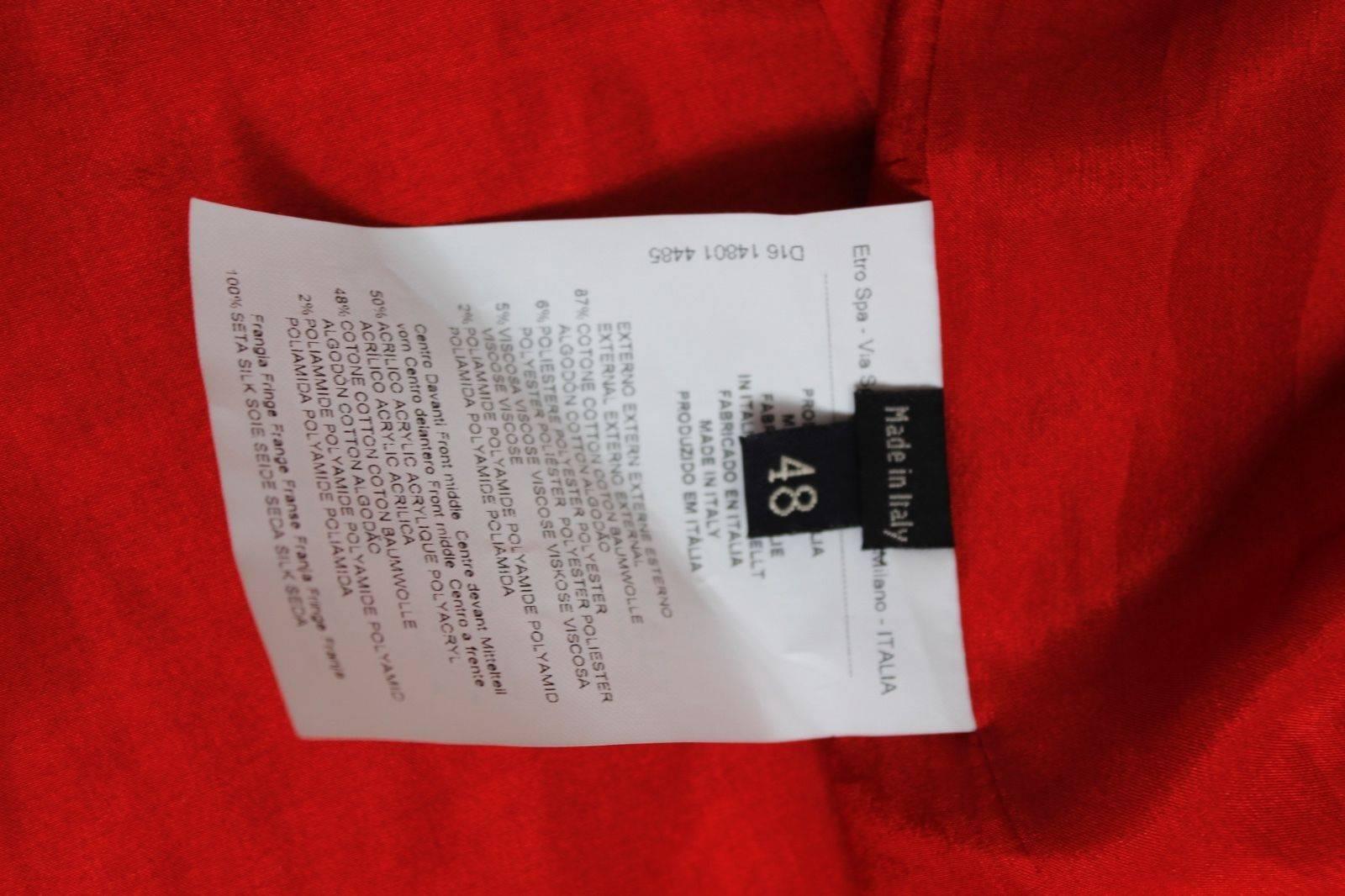 £2175 Etro Black Floral Bouclé Trim Coat 48 uk 14- 16   For Sale 3