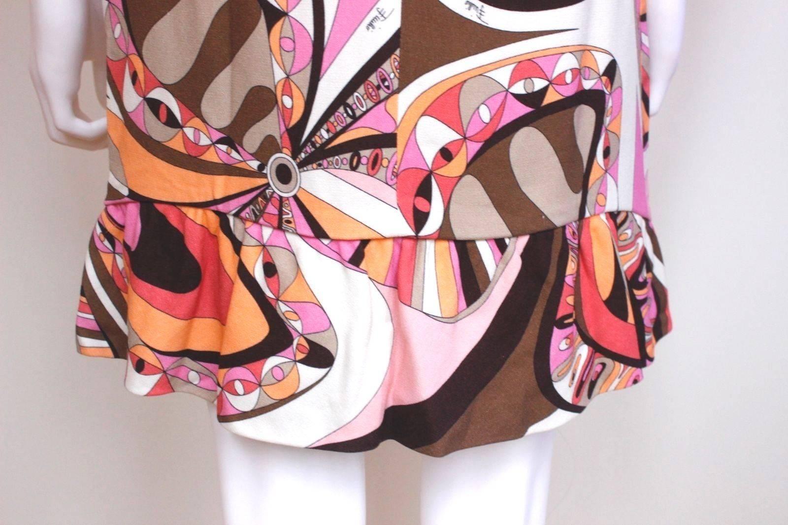 Emilio Pucci Pink Print Resort 2015 Dress 40 uk 8   In Good Condition In London, GB