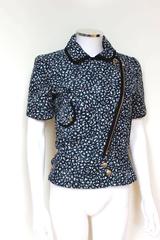 Louis Vuitton Blue Print Short Sleeve Resort 2012 Jacket 36 uk 8