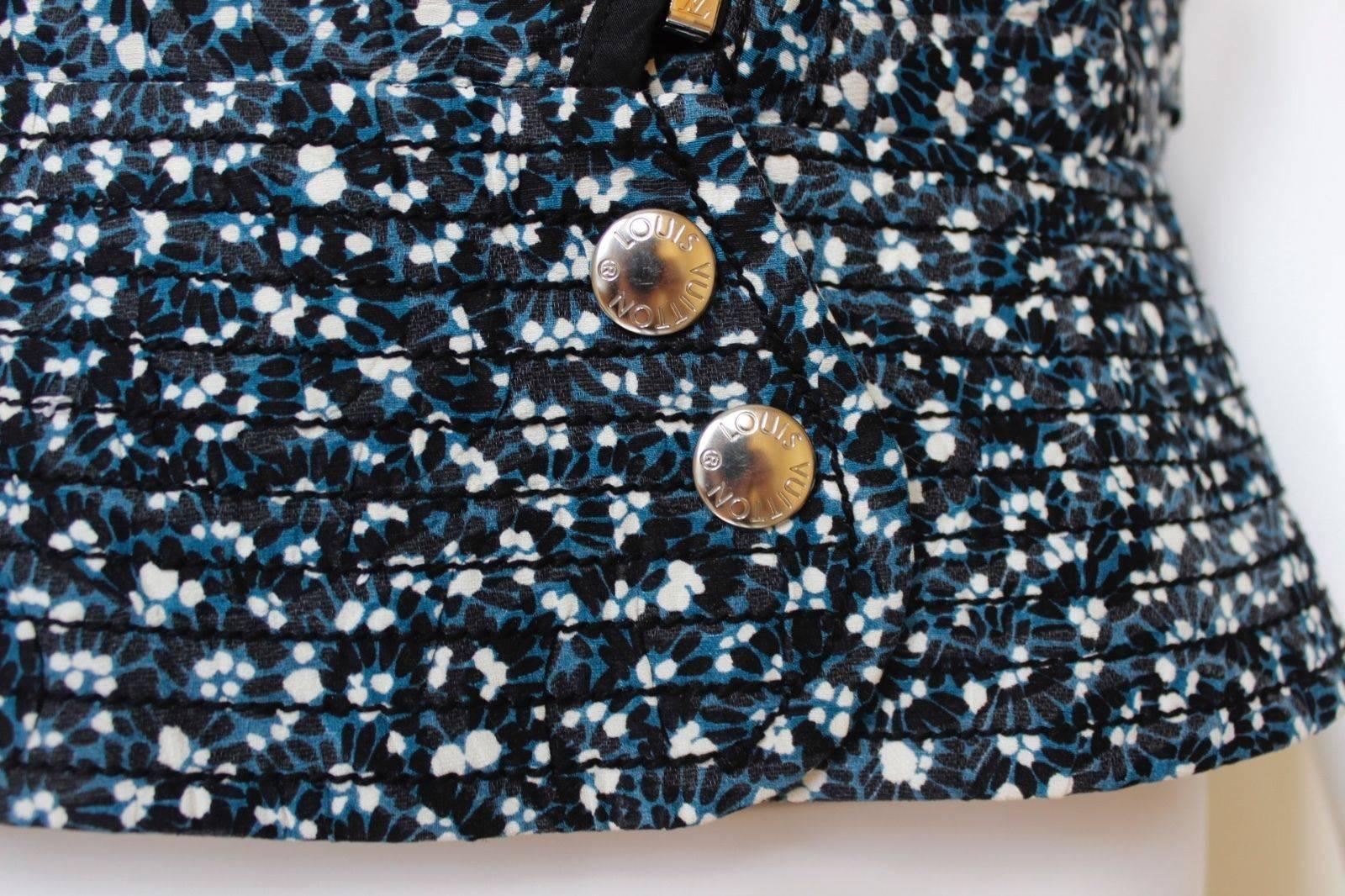 Louis Vuitton Blue Print Short Sleeve Resort 2012 Jacket 36 uk 8   For Sale 1