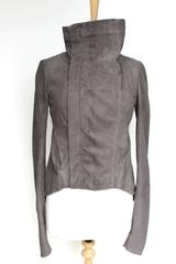 Rick Owens Celebrity Taupe brown blistered washed leather jacket UK 10