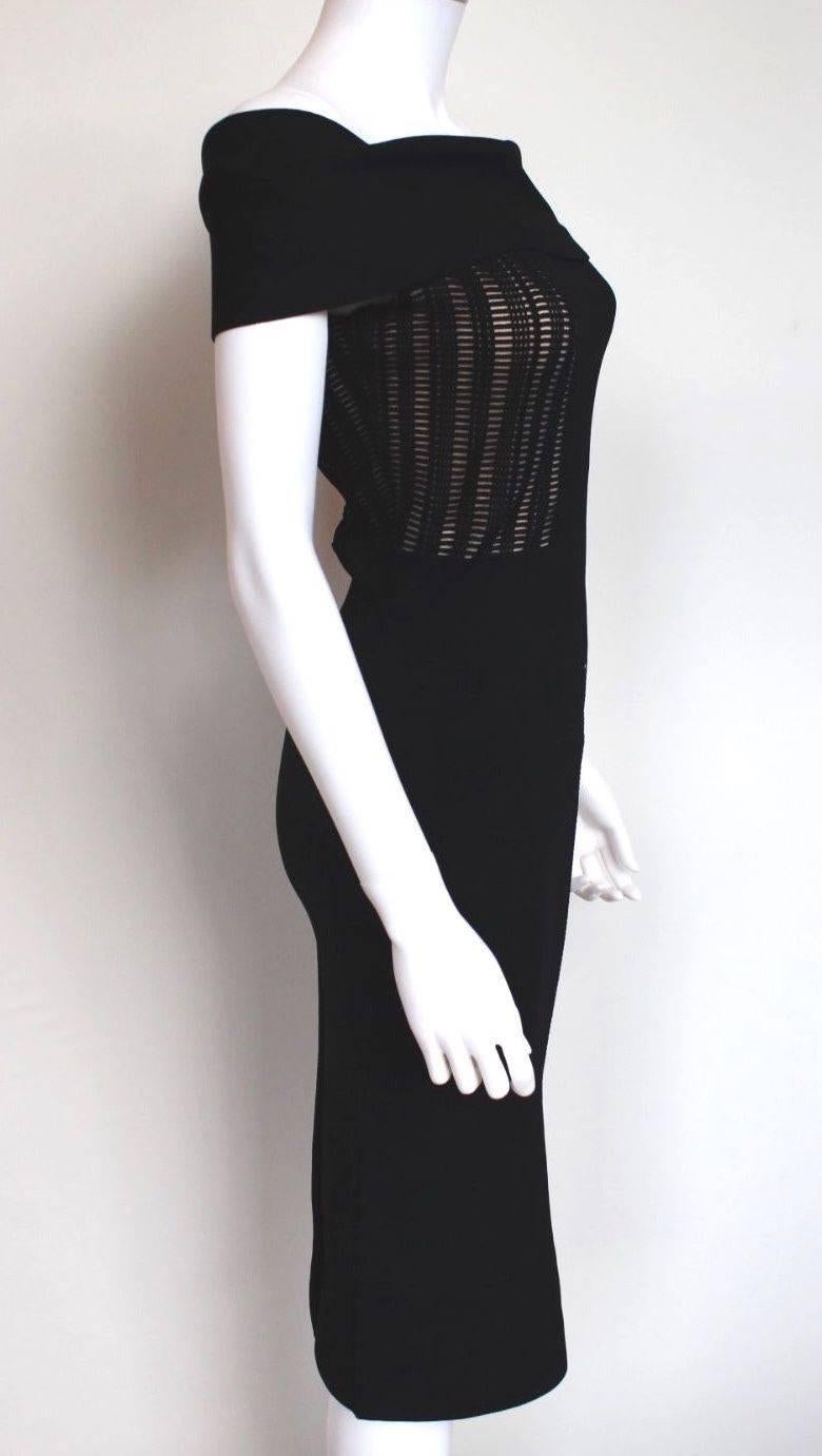 Women's ROLAND MOURET Mable Black stretch-jersey Off Shoulder Dress M   For Sale