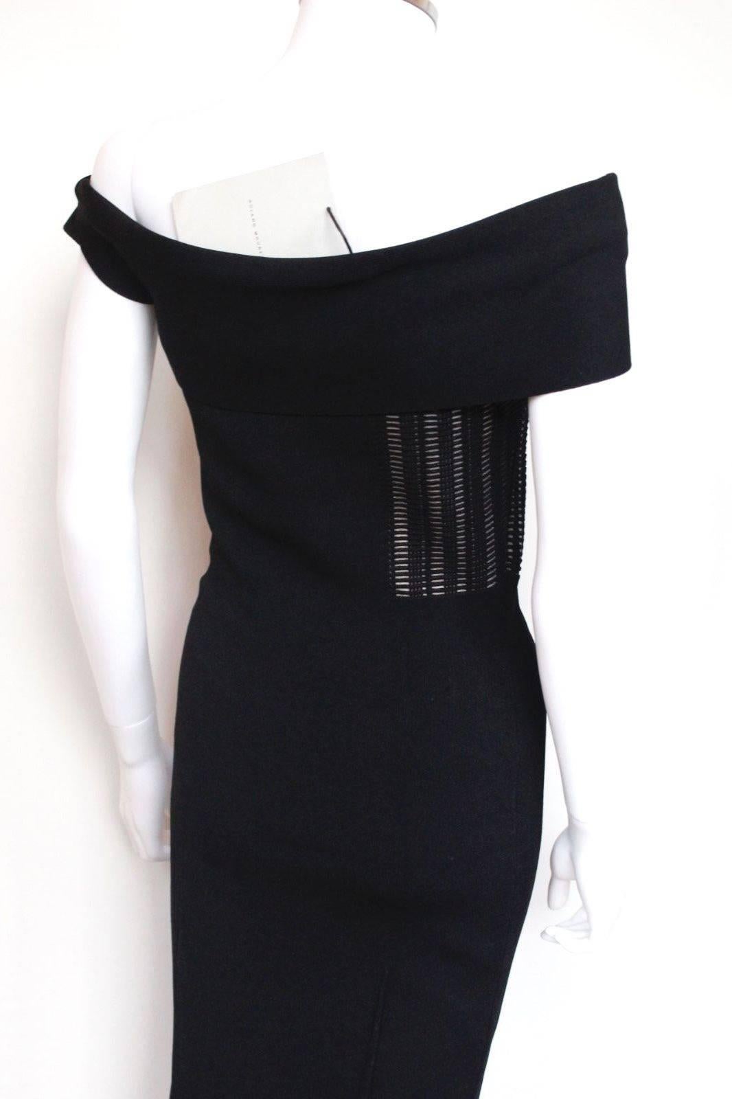ROLAND MOURET Mable Black stretch-jersey Off Shoulder Dress M   For Sale 1
