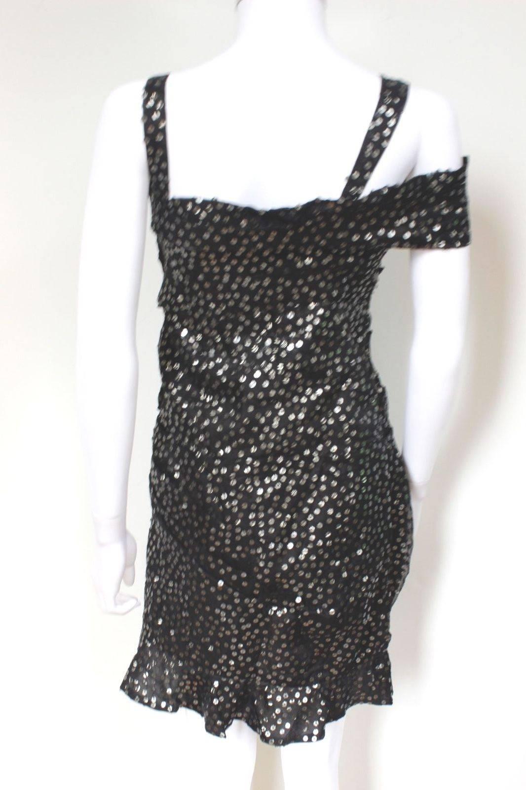 New ISABEL MARANT Black Silk Sequins Becky Dress Size 36 uk 8   In New Condition For Sale In London, GB