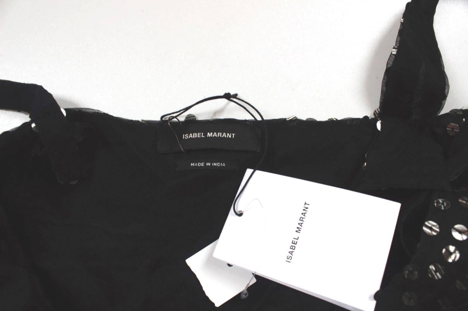 New ISABEL MARANT Black Silk Sequins Becky Dress Size 36 uk 8   For Sale 2
