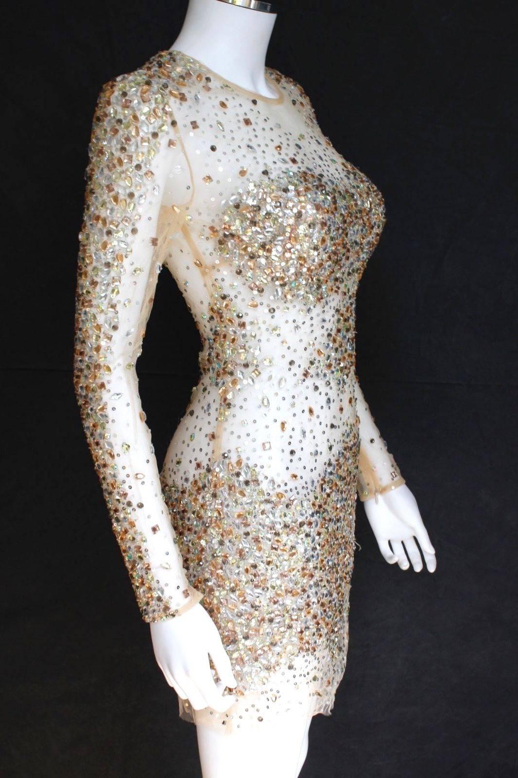 sheer crystal dress