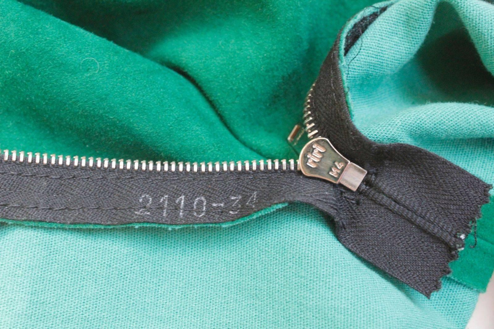 Jitrois Black Green Suede Leather Dress F36 UK 8   1