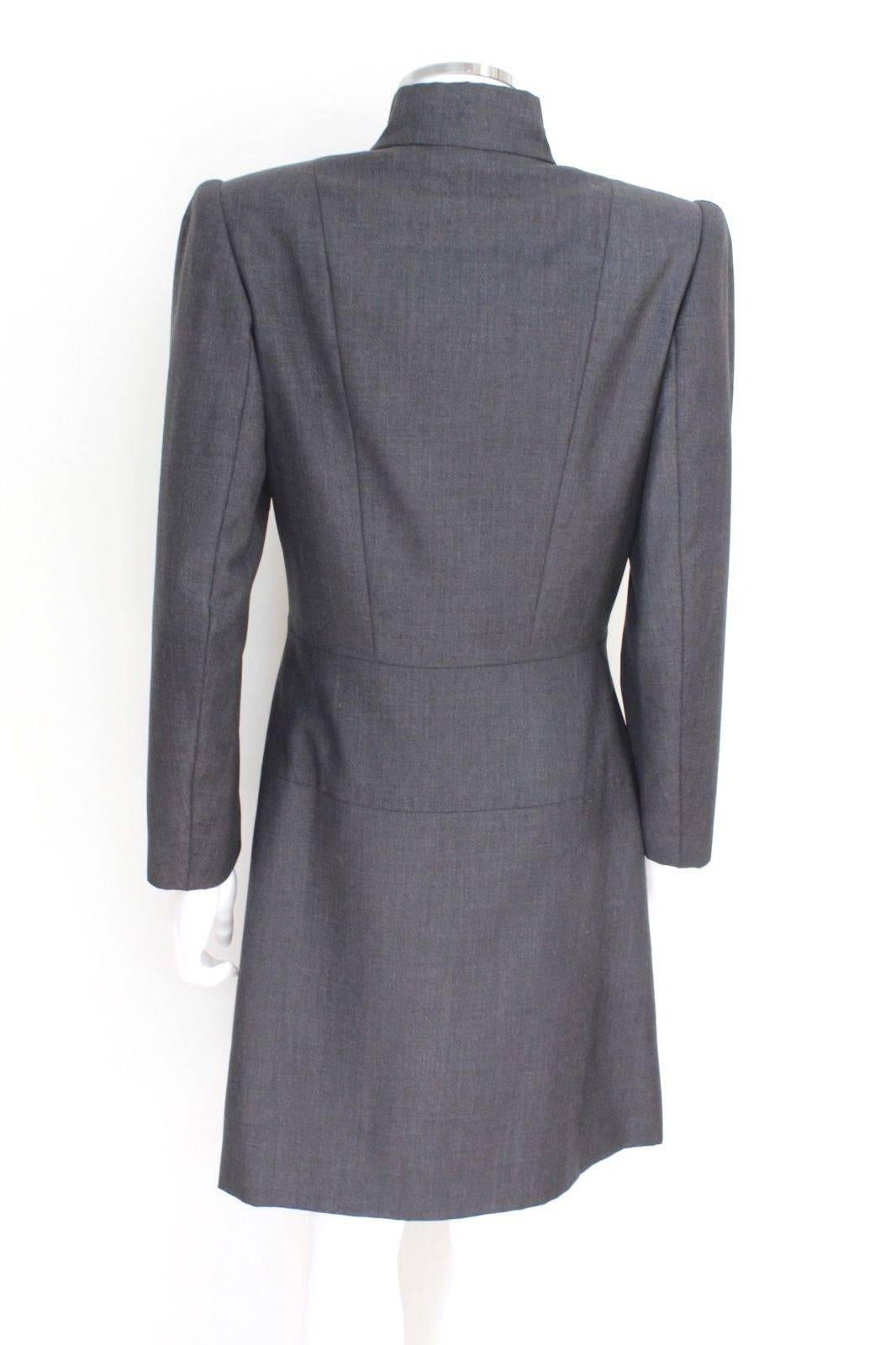 Women's Alexander McQueen Vintage 1999 Grey Coat It 42 Uk 10  For Sale