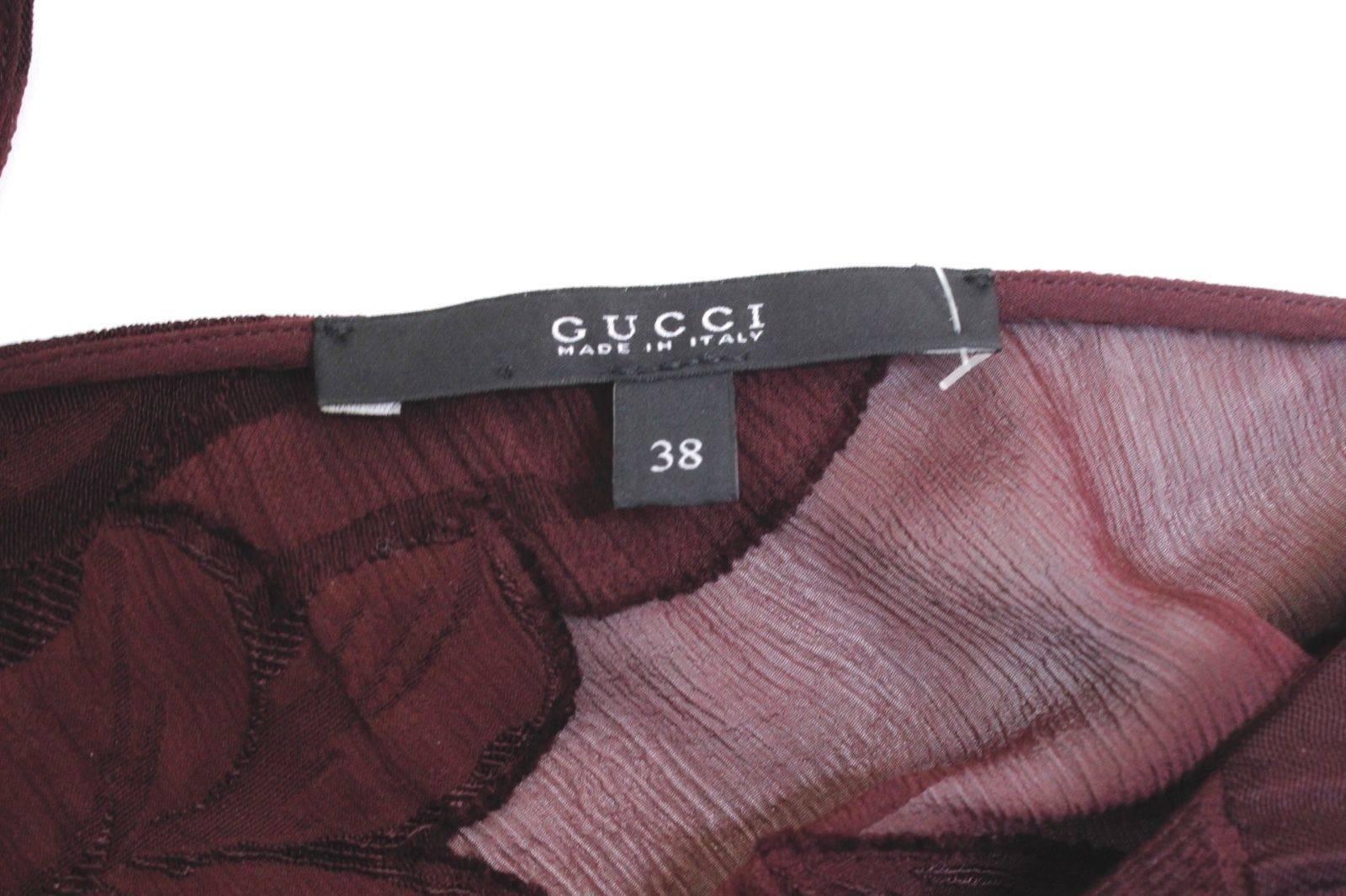 Gucci A/W 2012 Catwalk Burgundy Floral Sheer Dress It 38 UK 6  2