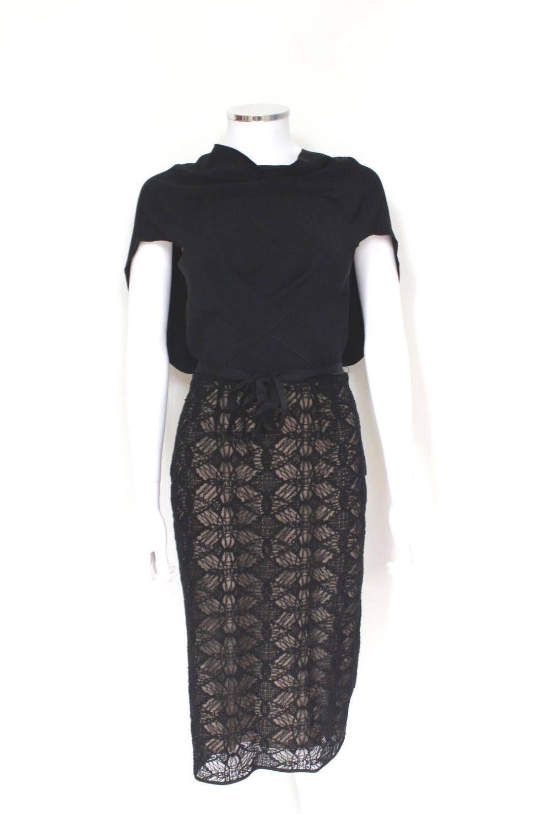 Black £1550 Roland Mouret Avalon Lace 3 Way Dress UK 10   For Sale
