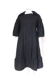 Louis Vuitton Black Pleated Trim Swing Coat F38 Uk 10