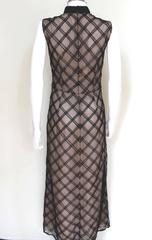 Alessandra Rich Black Check Lace Dress With Black Macrame Chains It 42 uk 10