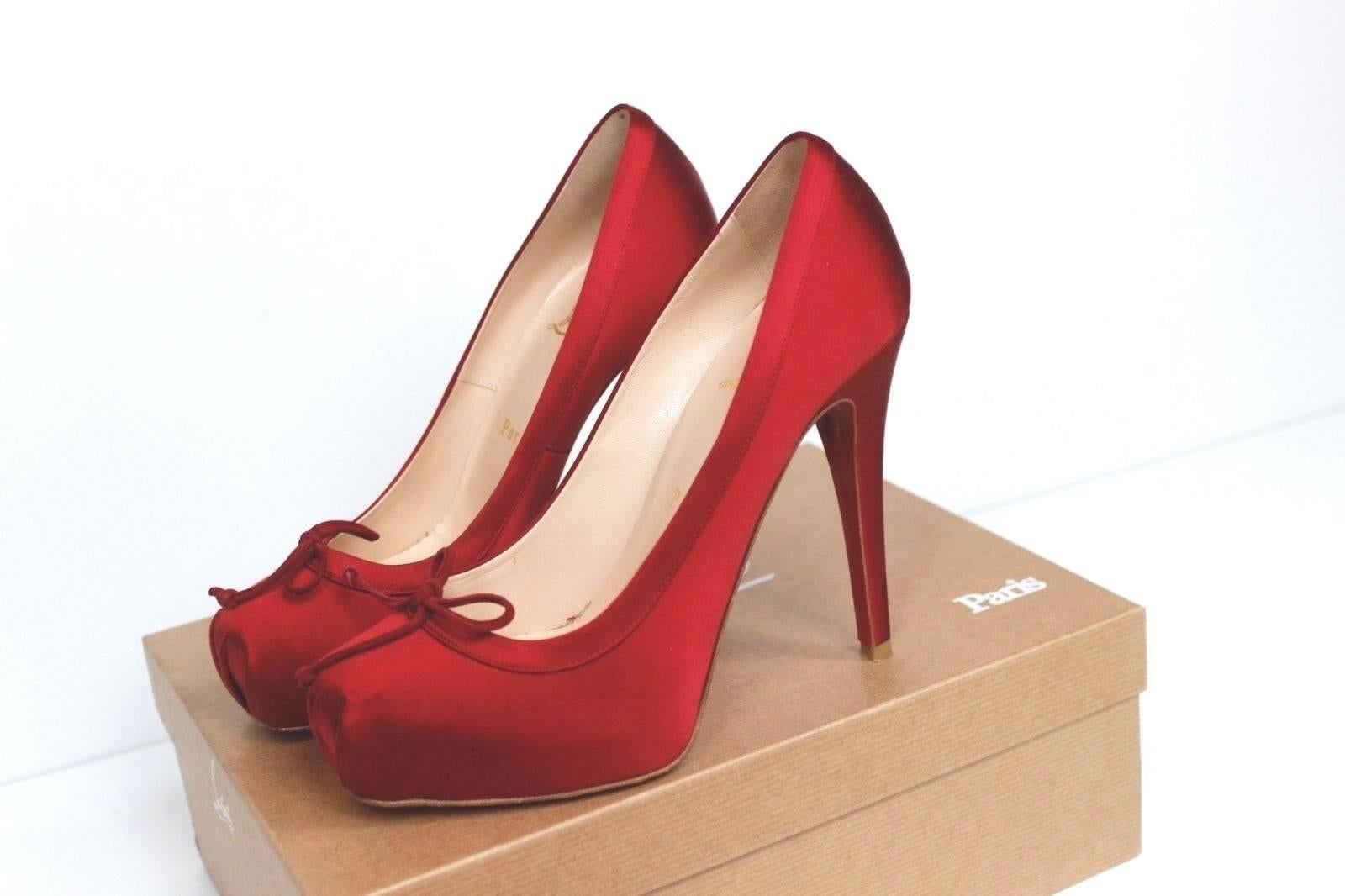 Christian Louboutin Red Satin 