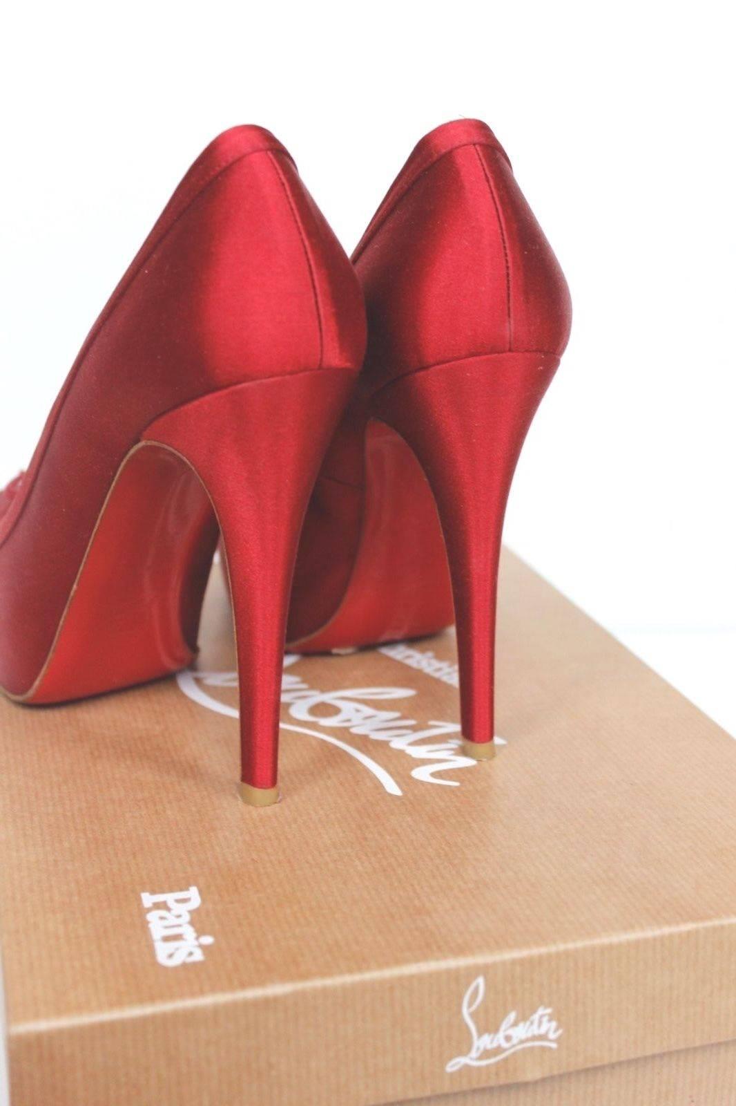 Christian Louboutin Red Satin 