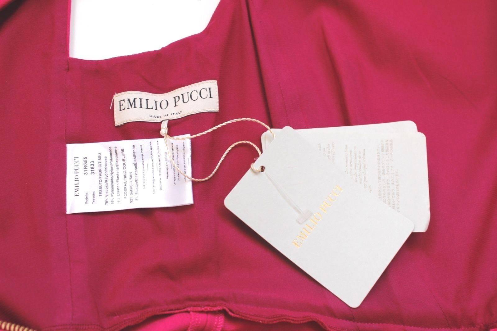 New EMILIO PUCCI Fuchsia Pink Stretch Dress IT 40 uk 8  For Sale 1