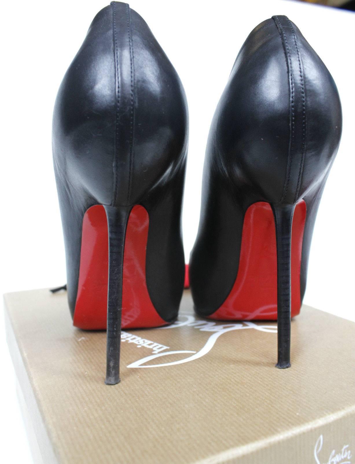 CHRISTIAN LOUBOUTIN Big Stack 120 leather pumps 36.5 UK 3.5  For Sale 1