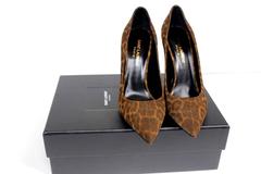 Saint Laurent Paris Leopard-Print Leather Pumps Heels 37.5 UK 4.5