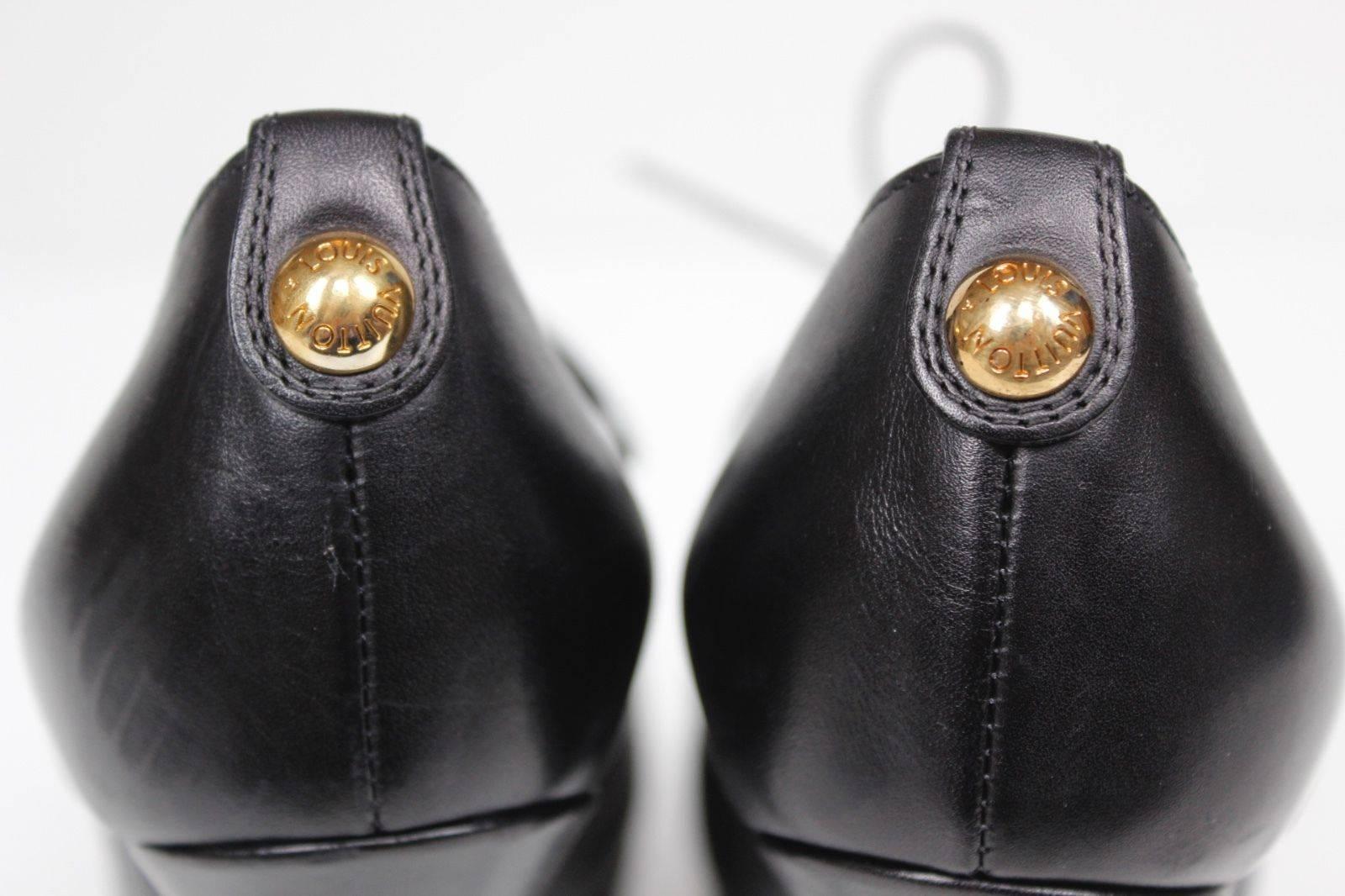 Louis Vuitton Black Heel Booties 36 uk 3  Lace up peep toe booties from Louis Vu In Good Condition For Sale In London, GB