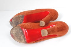 Christian Louboutin Suede Autumn Orange Rust Heels 39 uk 6