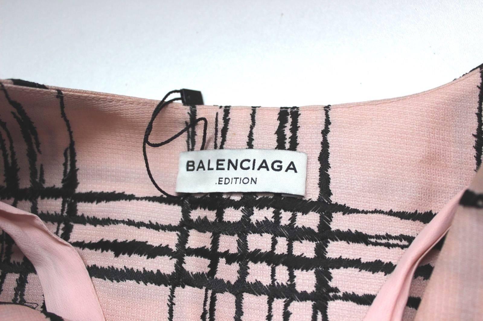 Beige New Balenciaga Pink Stitch textured Full Skirt dress uk 36 uk 8   