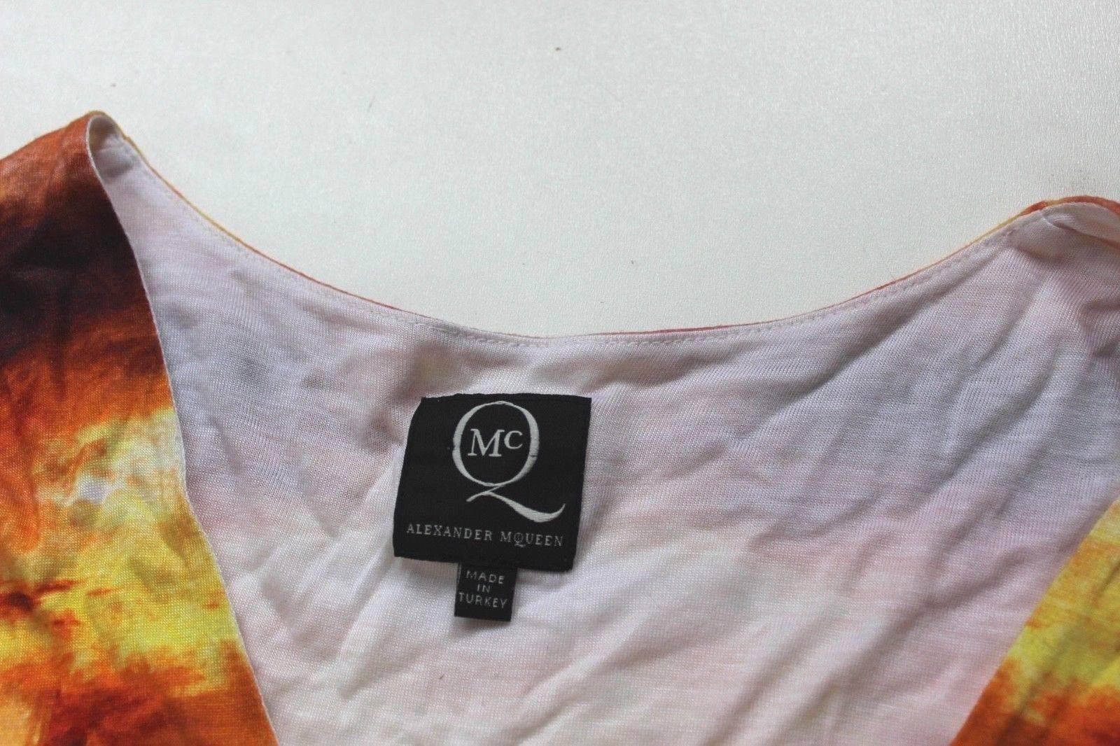 Brown McQ Alexander McQueen Mineral Sunset Print stretch Dress M For Sale