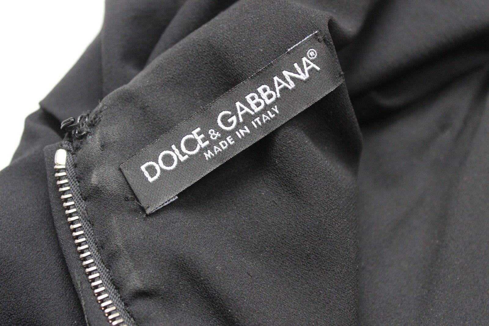 Dolce and Gabbana Black Sheer Rushed Dress It 40 uk 8   2