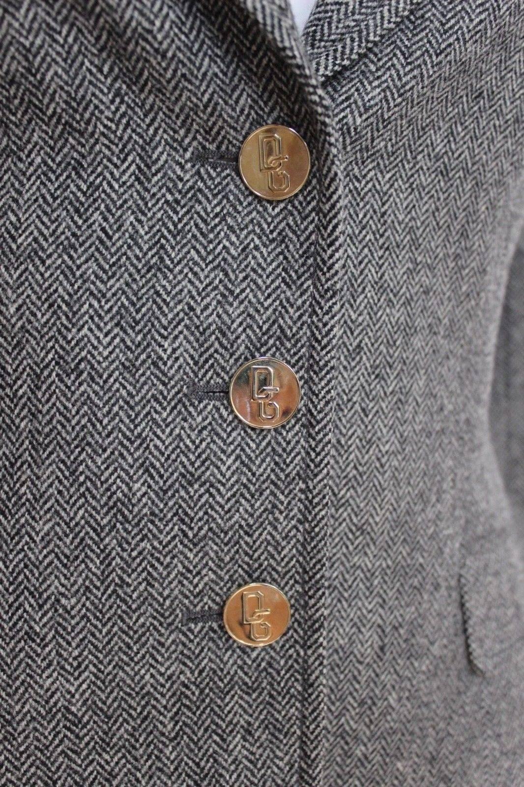 DOLCE & GABBANA Herringbone Tweed Grey Blazer Jacket It 42 Uk 10  In Excellent Condition For Sale In London, GB