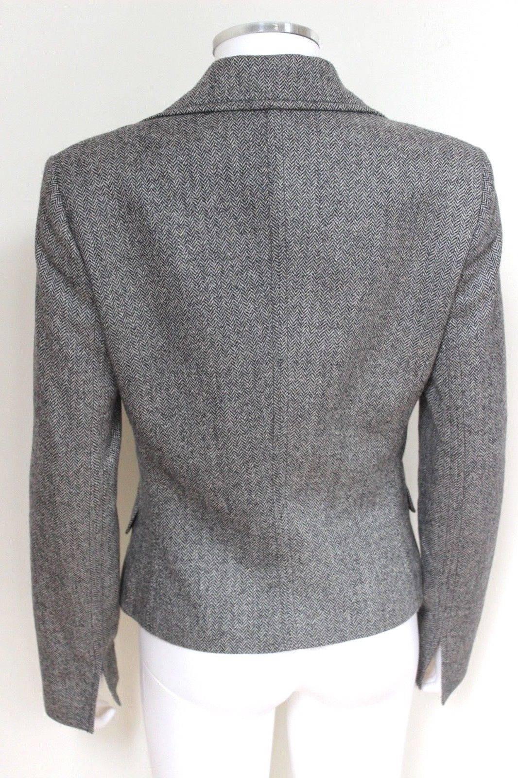 DOLCE & GABBANA Herringbone Tweed Grey Blazer Jacket It 42 Uk 10  For Sale 1