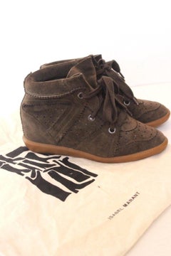 ISABEL MARANT Étoile Bobby suede wedge sneakers 38 uk 5