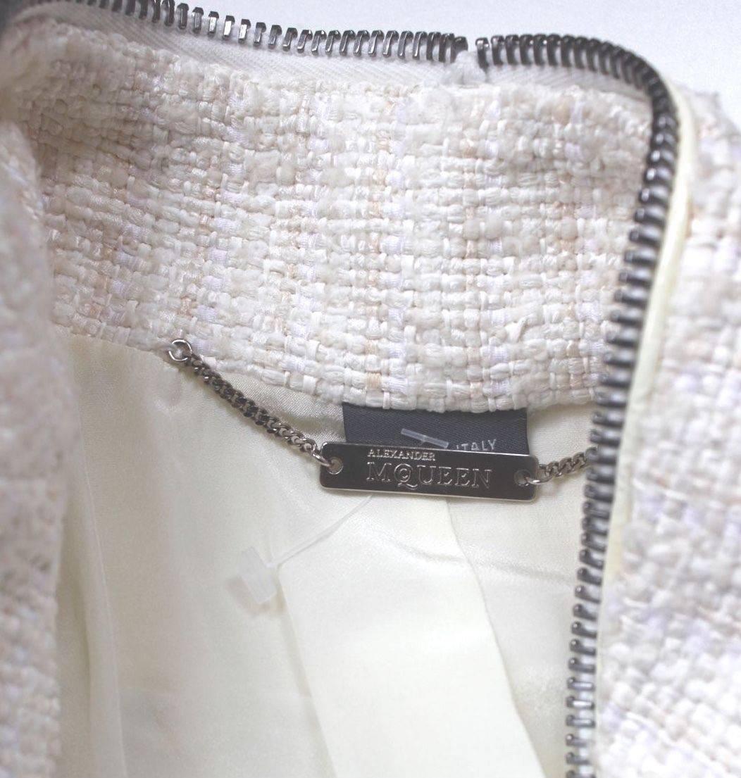 Alexander McQueen Fall 2011 Paris Collection White Mink Fur Coat 44 uk 12 For Sale 2
