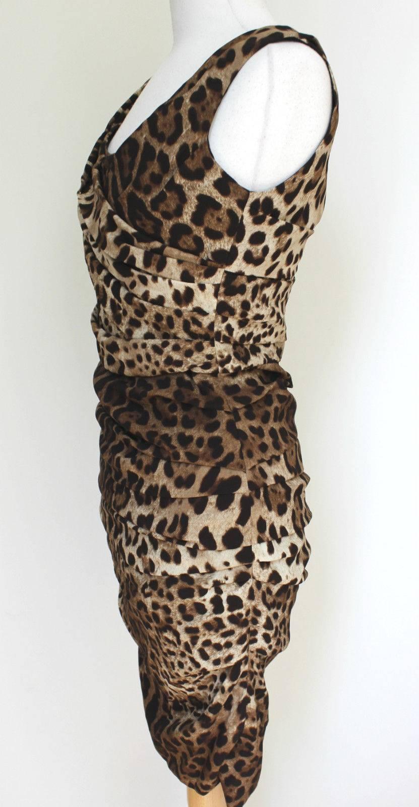 Women's £1100 Dolce & Gabbana Leopard Print Dress 44 UK 12   